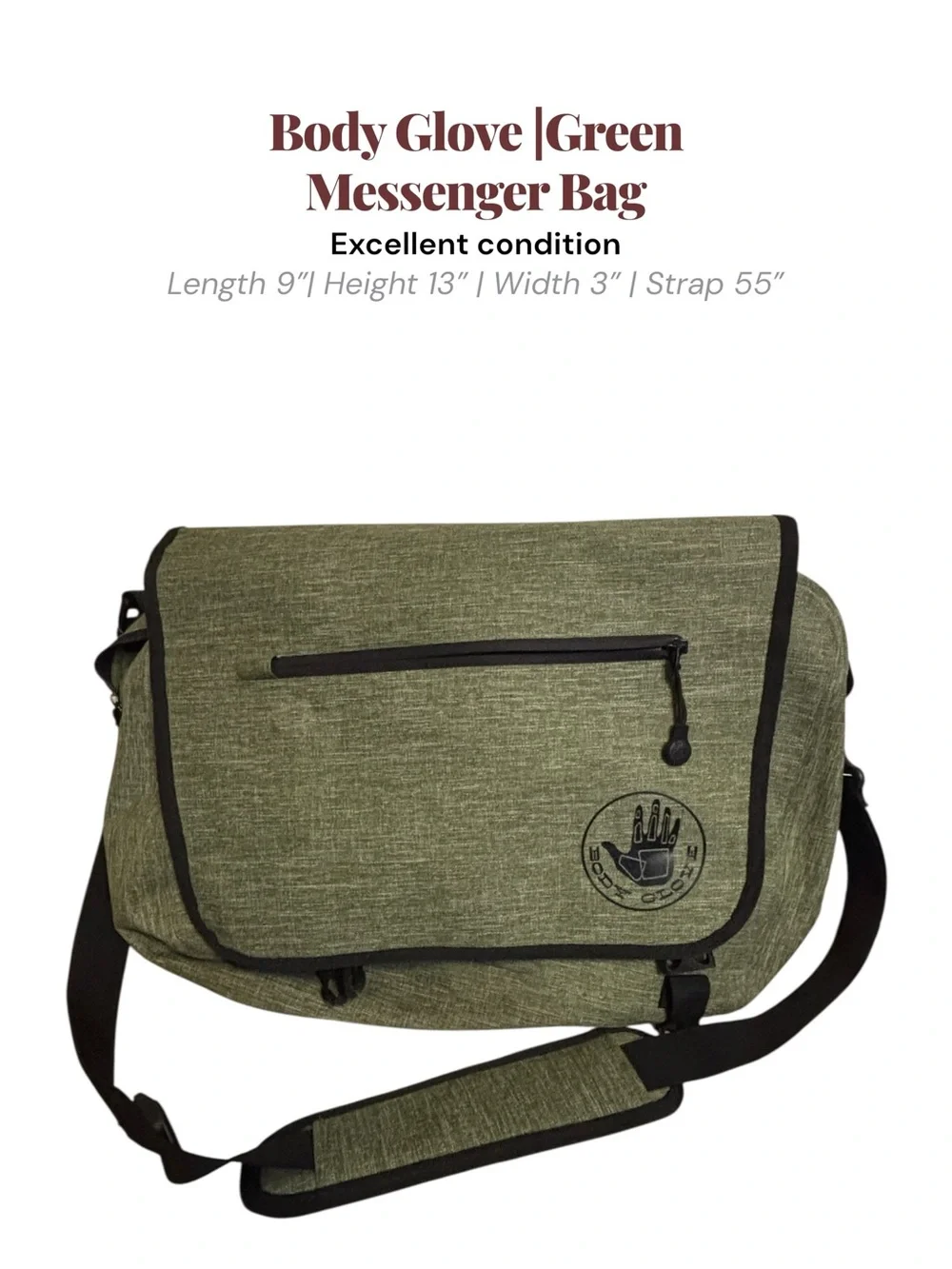 Body Glove Green Messenger Bag | Adjustable Crossbody Travel Bag